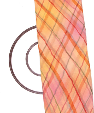 Peach Colour Lehariya Print Georgette Fabric